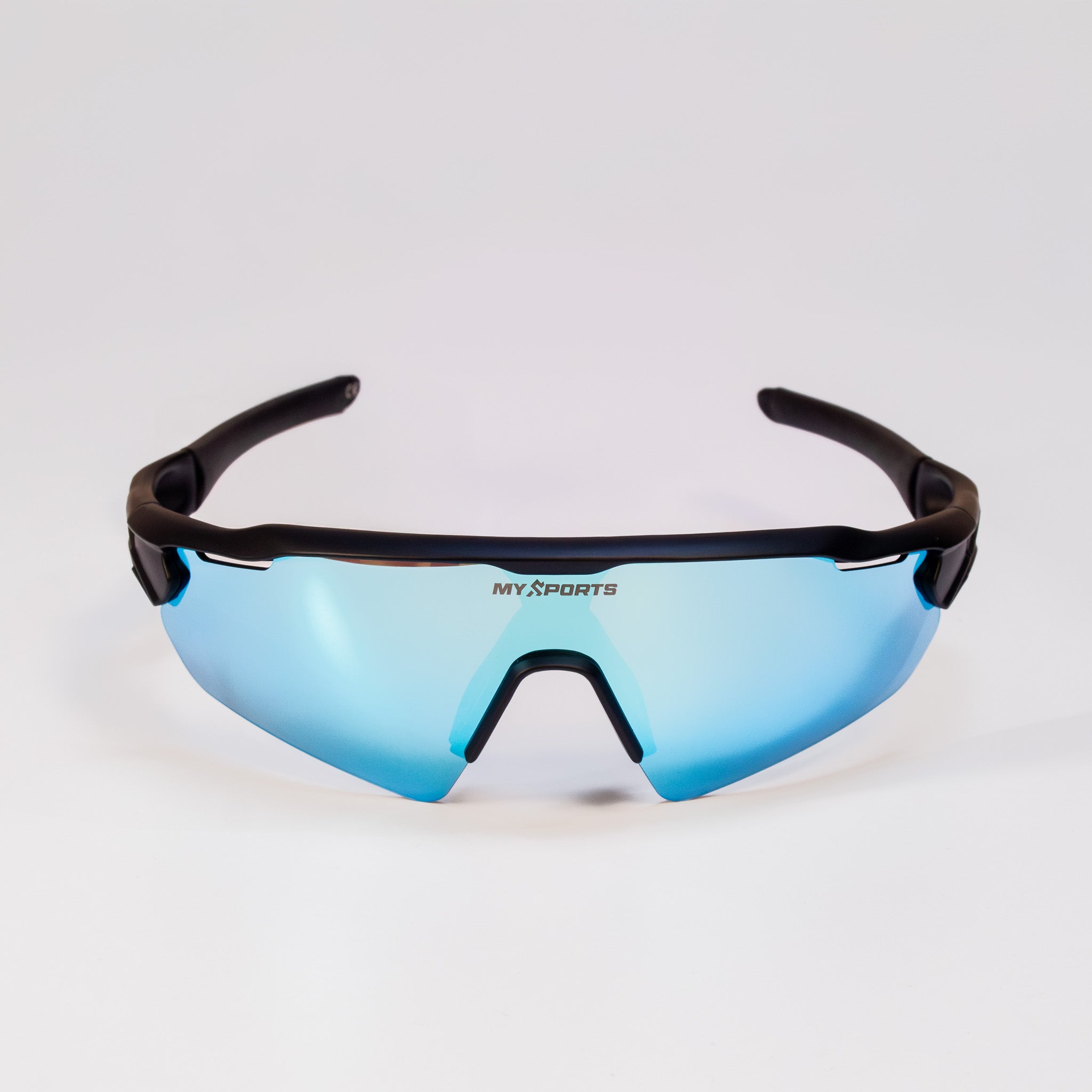 MySports løbebriller med grå glas i let aerodynamisk design med UV400-beskyttelse til løb og cykling