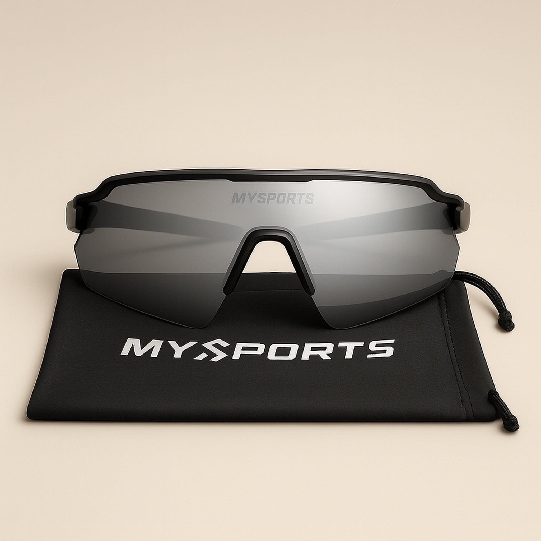 MySports AeroVision sportsbriller med REVO-sølvcoating og UV400 beskyttelse – letvægts solbriller til sport, løb og cykling.
