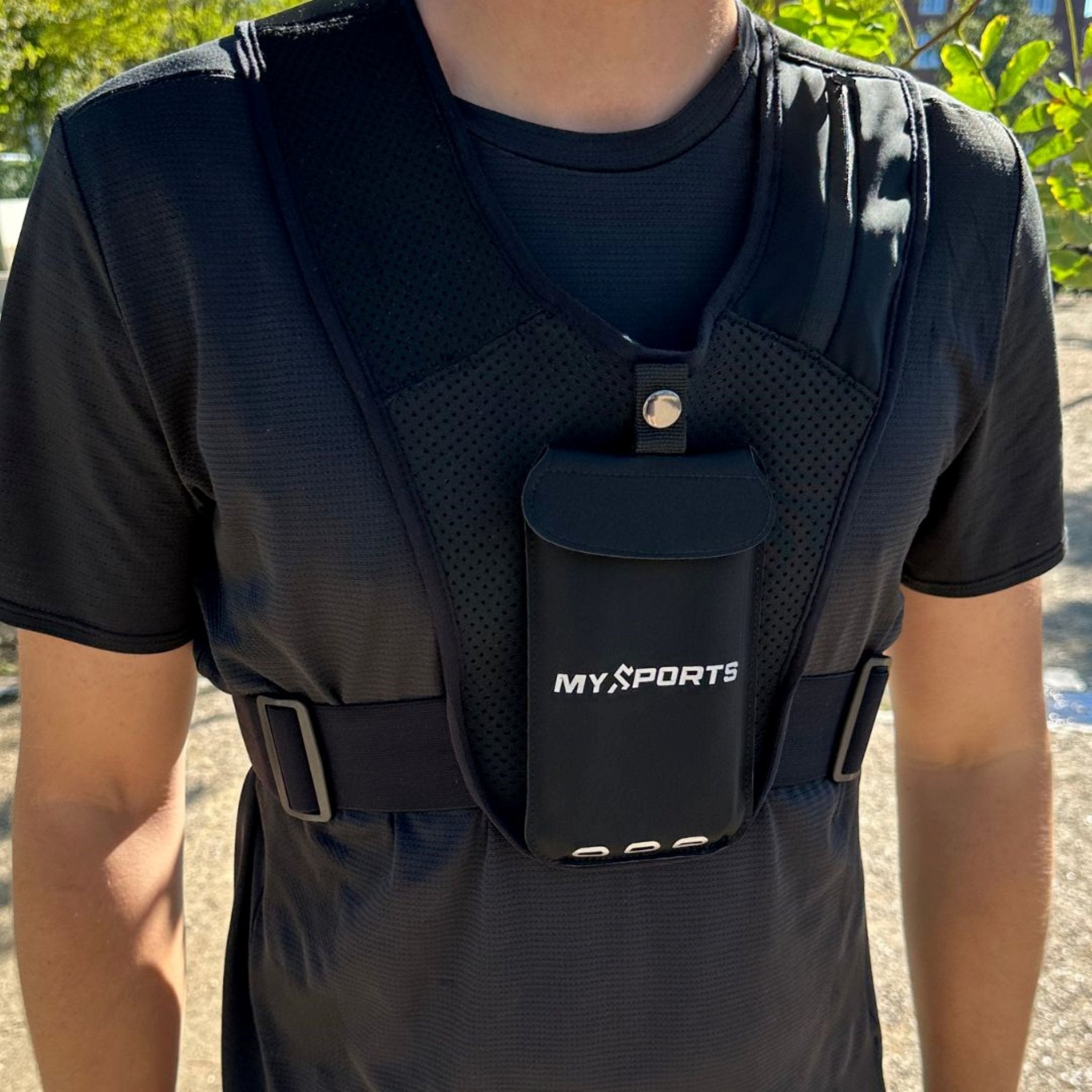 MySports løbevest – åndbart materiale og praktisk design.