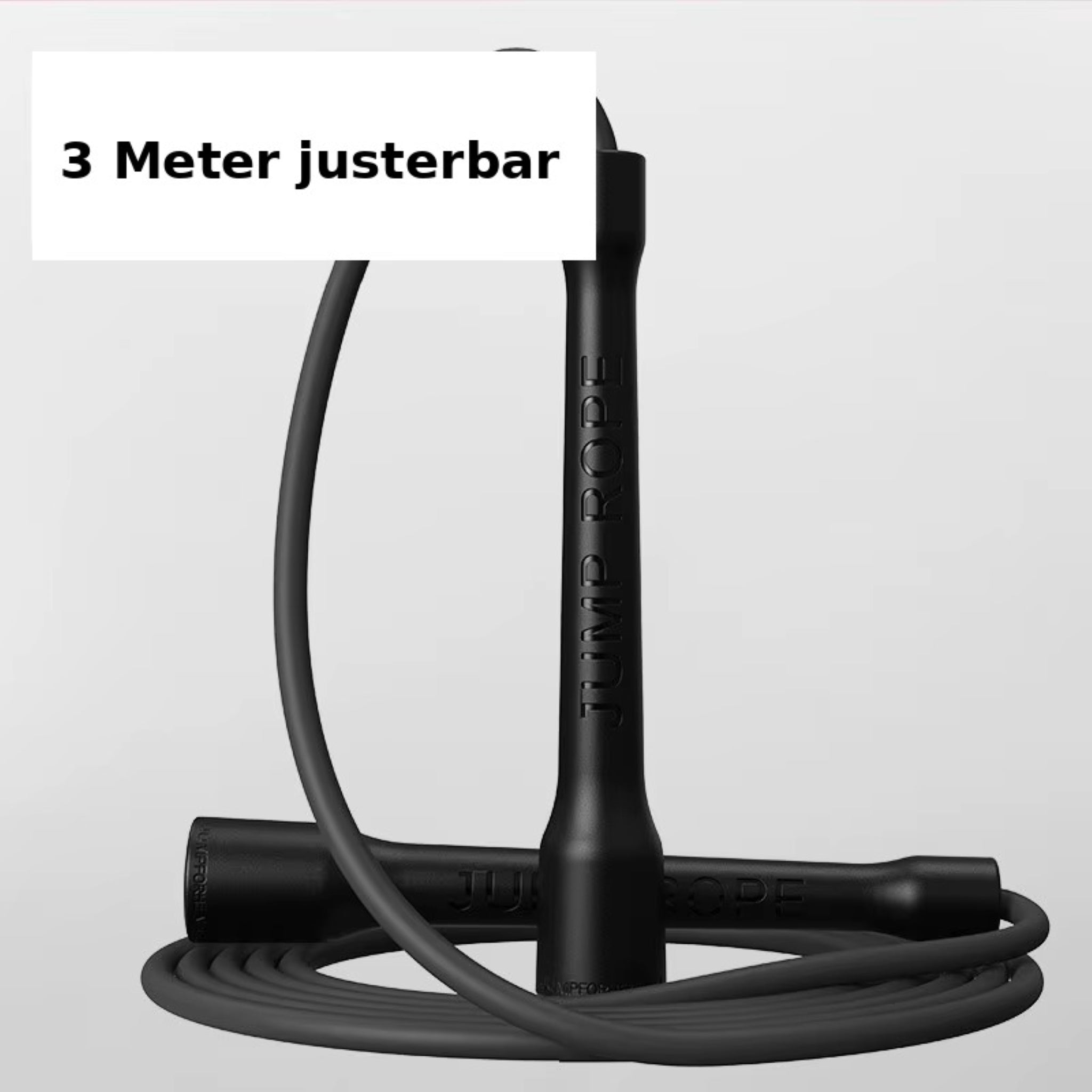 Sort sjippetov med håndtag – 3 meter justerbar