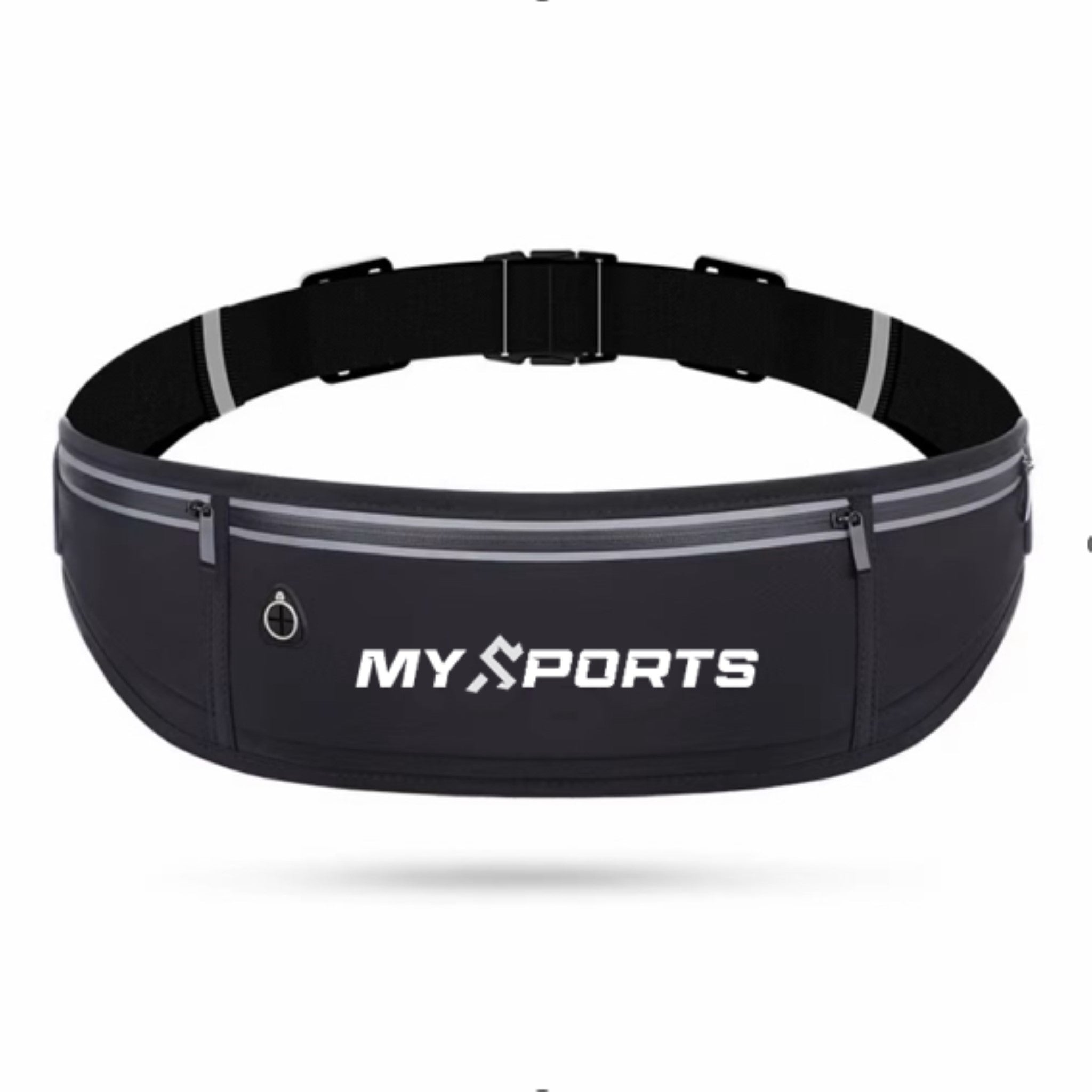 MySports løbebælte – sort – lynlåslomme og justerbar rem
