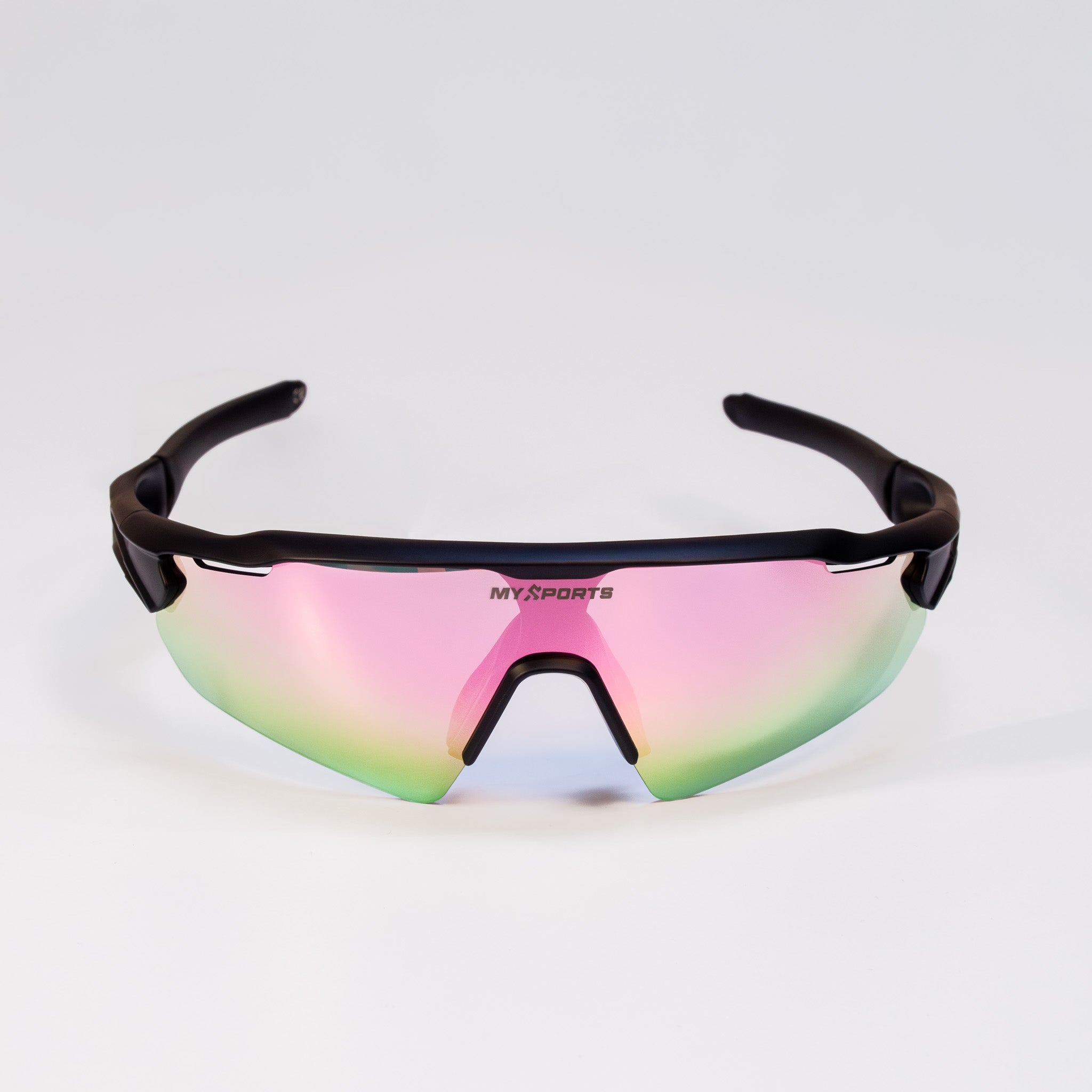 Aerodynamiske MySports sportsbriller med grå glas og UV400-beskyttelse til løb og cykling